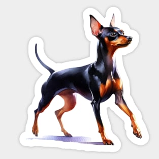 Miniature Pinscher Watercolor - Beautiful Dog Sticker